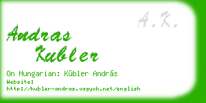 andras kubler business card