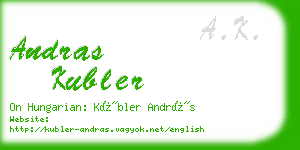 andras kubler business card